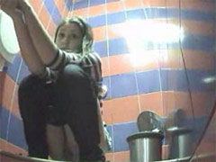 Unlucky girls get filmed peeing in toilet