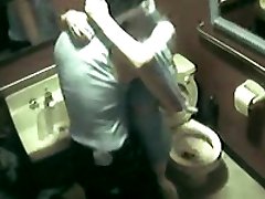 A cute babe is bent over the sink and stuffed with cock