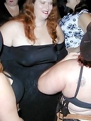Amateur fat party girls flash their tits