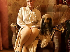 The gal with the dog