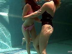 Olla Oglaebina & Irina Russaka steamy teens underwater
