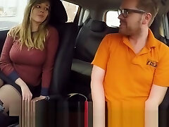 Curvy UK crud Madison Stuart banged at driving school car