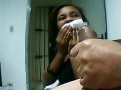 Ebony Maid First Time Cum in Mouth