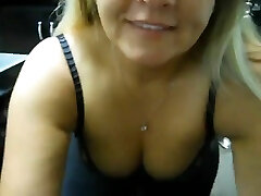 One ultra-cute fluffy webcam MILF off her big natural tits 