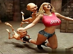 2 funny goblins catch busty blonde