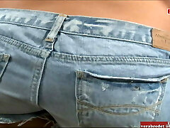 Blonde Girl with all-natural tits and pierced pussy fucked