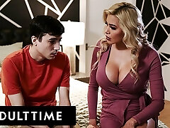 Adult Time - Hot Blondie Step-Milf Caitlin Bell Cheers Up Her Son By Taking His Virginity!