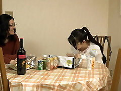 She gave  daughter's homie a guzzle containing a diuretic and blocked off the bathroom! Part4