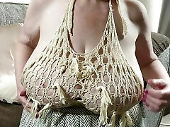 Mature Sally's phat melons in a skimpy top which leaves nothing to the imagination