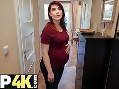 DEBT4k. Bank agent gives pregnant MILF delay in swap for quick orgy