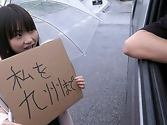 Japanese schoolgirl, Mikoto Mochida is sucking a stranger's 