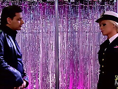 Horny blonde girls nailing with two guys in the unclothe club Horny blonde girls nailing with two guys in the unclothe club