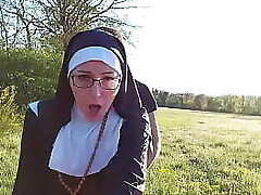 This nun gets her ass packed with cum before she heads to church !!