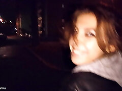 Fucking in a public place and walking with spunk in panties