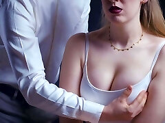 Convinced by the boss, pawed and cummed in the mouth - clothedpleasures