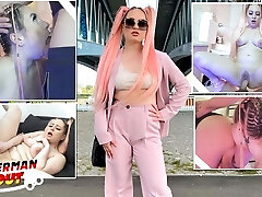GERMAN SCOUT - Pinkish Hair Teen Maria Gail with Saggy Tits at Rough Assfuck Sex Casting
