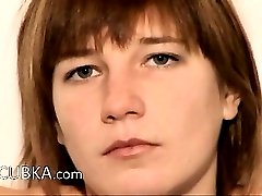 Boring teen tease on the floor