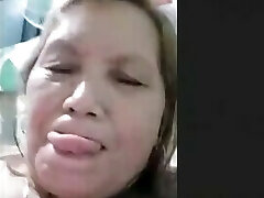 filipina granny playing with her nip while i stroke my dick on skype