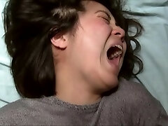 Asian Woman's Phat Orgasm Face With Mouth Wide Open