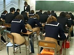 Public sex with steaming Asian schoolgirls during an exam