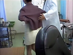 Insatiable doc dildo penetrates Asian in the medical office