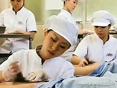 Japanese nurse working hairy sausage