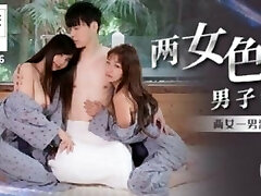 Surprise Three-way FFM with Two Horny Asian Teens and Gets an Epic Internal Cumshot