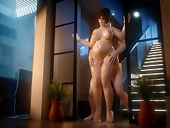 overwatch-mei embarazada sexo en el muslo (animación con sonido)