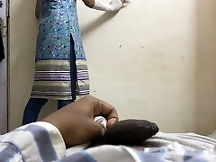 Flashing dick on Indian maid to shag ( chudai ) in hindi