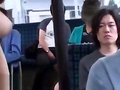 Japanese busty Milf has intercourse on public bus