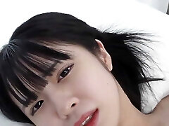 A 18-year-aged slender black-haired Japanese beauty. She has shaved pussy internal ejaculation sex and blowjob. Uncensored