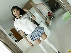 Big titty Thai schoolgirl begs me to creampie her beaver