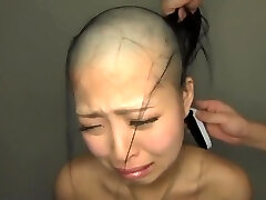 japanses female head shaving
