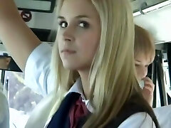 Автобус, полный блондинка школьниц 3