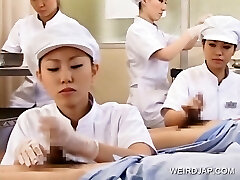 Japanese nurse working hairy sausage