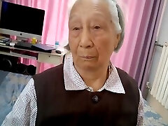 vecchio chinese nonna prende scopata