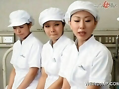 Asian nurses munching cum out of loaded shafts in group Asian nurses munching cum out of loaded shafts in group