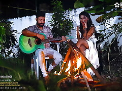 Night Outdoor Bonfire open lovemaking at night with StarSudipa and Cumshots ( Hindi Audio )