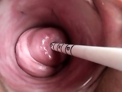 Uterus play with Japanese sounding injection