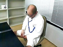 Sick patient and super-naughty doctor giving a horny German nurse some warm cum