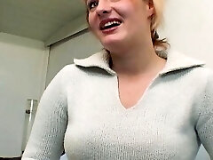 Busty blonde German slut loves riding a rock-hard and loaded man-meat