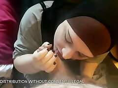 Sex-positive Hijab Boy Wearing make up and Sucking White Dick