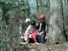 Bitchy retro babe fucked hard in public on her pussy