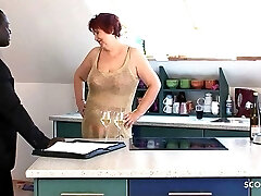 German Busty Mature Granny Seduced Ebony Guy To Fuck