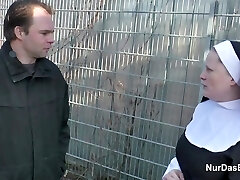 German Young Boy seduce Granny Nun to Boink Him