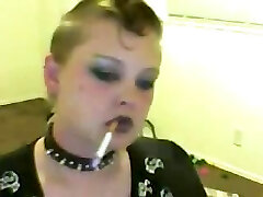 Sexy Goth Fetiche De Fumar