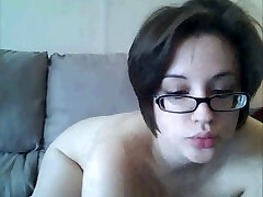 woman with glasses on webcam part 2