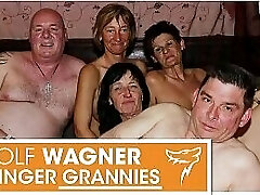 YUCK! Ugly old swingers! Grandmas &_ grandpas have themselves a naughty nail fest! WolfWagner.com