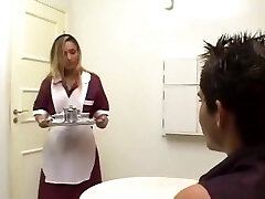 Hotel maid pegging a client