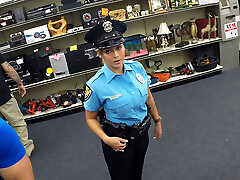 Beautiful and monstrous tits police officer gets porked in Shawns office